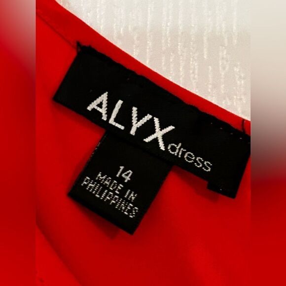 Alyx Faux Wrap Dress striped women’s size 14 EUC orange blue white - Picture 3 of 15